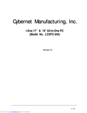 Cybernet i-One 17 User Manual