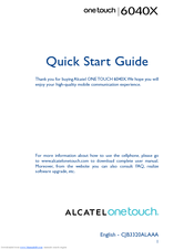 Alcatel ONE TOUCH 6040D Quick Start Manual