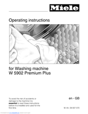 Miele W 5902 Premium Plus Operating Instructions Manual