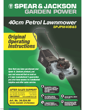 Spear & Jackson SPJPM40BS Operating Instructions Manual
