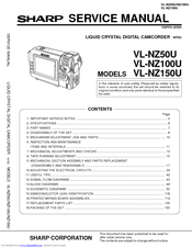 Sharp VL-NZ50U - MiniDV Compact Digital Viewcam Service Manual