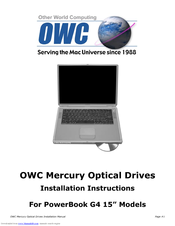 OWC Mercury Installation Instructions Manual