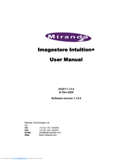 Miranda Imagestore Intuition+ User Manual