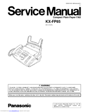 Panasonic KX-FP85 Service Manual