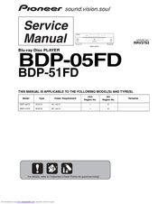 Pioneer BDP-05FD - Elite Blu-Ray Disc Player Service Manual