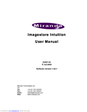 Miranda Imagestore Intuition+ User Manual