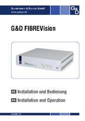 Guntermann & Drunck FIBREVision-AR Installation And Operation Manual