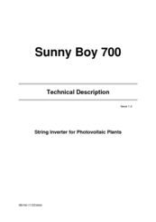 Sunny Boy 700 Technical Description