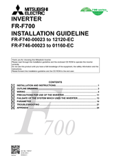 Mitsubishi Electric FR-F740-00023 Installation Manuallines