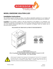 Enerzone Solution 2.5-ZC Installation Instructions Manual