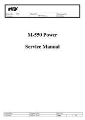 Intek M-550 Power Service Manual