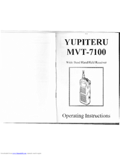 Yupiteru MVT-7100 Operating Instructions Manual