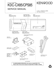 Kenwood KDC-CX85 Service Manual