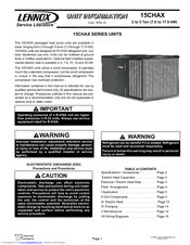 Lennox Residential Packaged Cooling System 15CHAX Unit Information