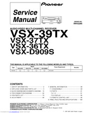 Pioneer VSX-D909S Service Manual