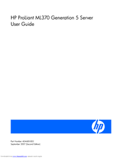 HP ProLiant ML370 G5 User Manual