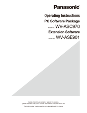 Panasonic WV-ASE901 Operating Instructions Manual
