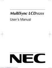 NEC MultiSync LCD1525S User Manual