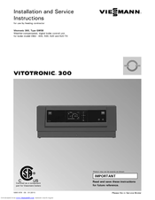 Viessmann VITOTRONIC 300 Installation And Service Instructions Manual