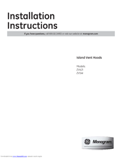 GE Monogram ZV54I Installation Instructions Manual