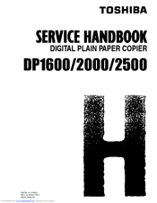 Toshiba DP2000 Service Handbook