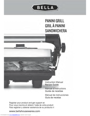 Bella 13267 Panini Grill Instruction Manual And Recipe Booklet