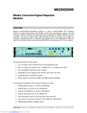 Microsens Media Converter/Signal Repeater Module User Manual