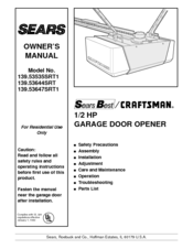 Craftsman 139.53644SRT Owner's Manual