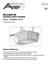 Anaheim Automation Security+ Digital 3255ADM Owner's Manual