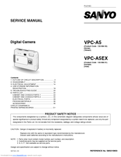 Sanyo Xacti VPC-A5EX Service Manual