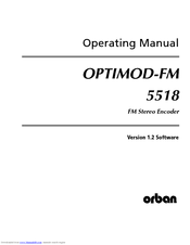 Orban OPTIMOD-FM 5518 Operating Manual