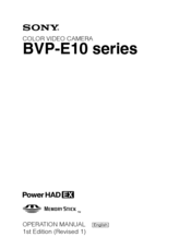Sony BVP-E10 Series Operation Manual