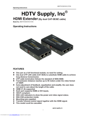 HDTV Supply HDTVEX0101U5556 Operating Instructions Manual