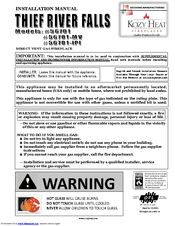 kozy heat 56701 Installation Manual