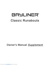Bayliner Classic Runabouts 215 Owner's Manual