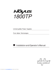 Alpha Technologies Novus 1800TP Installation And Operator's Manual