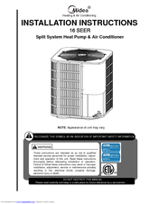 Midea 18HP Installation Instructions Manual