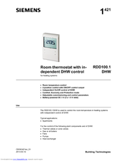 Siemens RDD100.1 DHW Instruction Manual