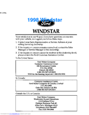 Ford 1998 Windstar Owner's Manual