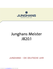 Junghans Meister J820.1 User Manual