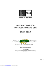 SCAN DSA 4 Instructions For Use Manual