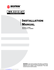 Secutron MR-2312-AT Installation Manual