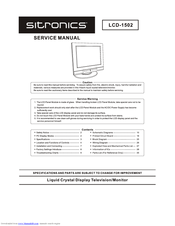 SITRONICS LCD-1502 Service Manual