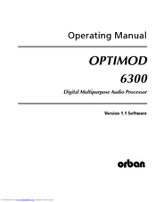 Orban OPTIMOD 6300 Operating Manual