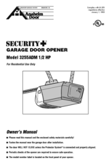 Anaheim Automation Security+ Digital 3255ADM Owner's Manual