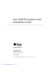 Sun Microsystems Elite3D Installation Manual