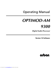 Orban OPTIMOD-AM 9300 Operating Manual
