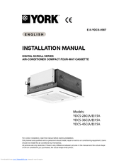 York YDCS-45CA15A Installation Manual