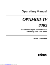 Orban Optimod-TV 8382 Operating Manual