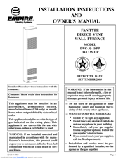 Empire Heating Systems DVC-35-1SPP Installation Instructions And Owner's Manual